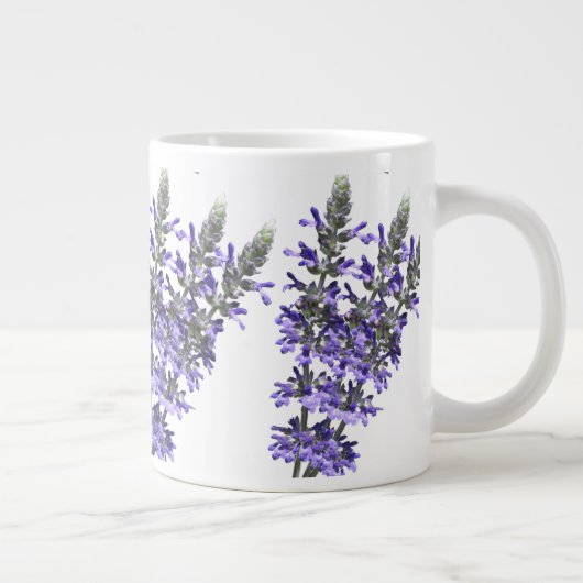 Levendige Paarse lavender Herb Flower on Ceramic Grote Koffiekop (Rechts)