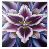 Levendige Paarse lelie op een donkere achtergrond Tegeltje (Voorkant)