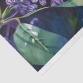 Levendige Paarse Lila Bloemen Ladybug Decoupage Tissuepapier (Detail)