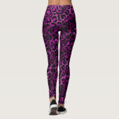 Levendige Paarse Luipaard Leggings (Achterkant)