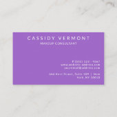 Levendige Paarse make-up haar consultant Visitekaartje (Achterkant)