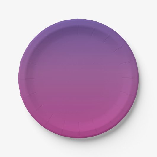 Levendige paarse naar roze gradiënt papieren bordje (Voorkant)