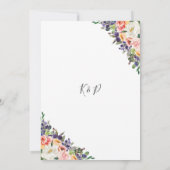 Levendige Paarse Oranje Perzik Blush Bloemen Bruil Kaart (Achterkant)