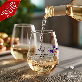 Levendige Paarse Oranje wilde bloemen Mrs Wijnglas Zonder Voet