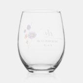 Levendige Paarse Oranje Wildflower Mr Wijnglas Zonder Voet (Achterkant)