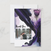 Levendige Paarse Roos Huwelijk Bedankkaart Kaart (Voorkant)