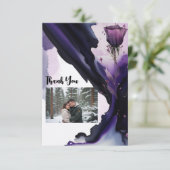 Levendige Paarse Roos Huwelijk Bedankt Kaart (Staand voorkant)
