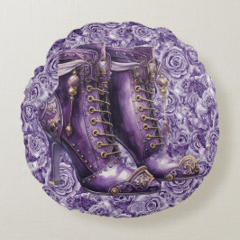 Levendige Paarse Roos Sreanpunk Love Sierkussen Rond Kussen