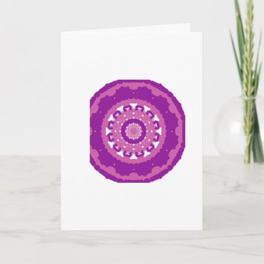 Levendige paarse & roze mandala blanco kaart (Voorkant)