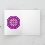 Levendige paarse & roze mandala blanco kaart (Binnen)