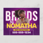 Levendige Paarse vlechten & pruiken haar vlechten Briefkaart (Voorkant)