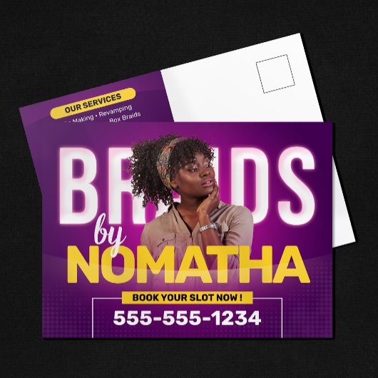 Levendige Paarse vlechten & pruiken haar vlechten Briefkaart