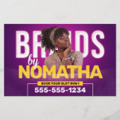 Levendige Paarse vlechten & pruiken haar vlechten  Flyer (Voorkant)