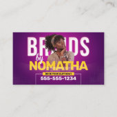 Levendige Paarse vlechten & pruiken haar vlechten  Klantenkaartje (Voorkant)