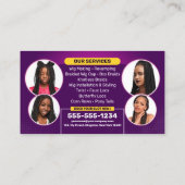 Levendige Paarse vlechten & pruiken haar vlechten  Visitekaartje (Achterkant)