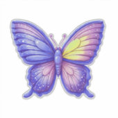 Levendige Paarse Vlinder Ballon Kunst Sticker (Voorkant)