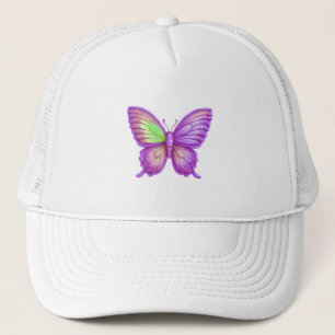Levendige Paarse Vlinder Ballon Kunst Trucker Pet