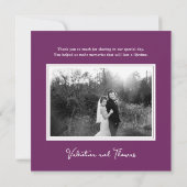 Levendige Paarse Waterverf bloemen Hartelijk dank Bedankkaart (Achterkant)