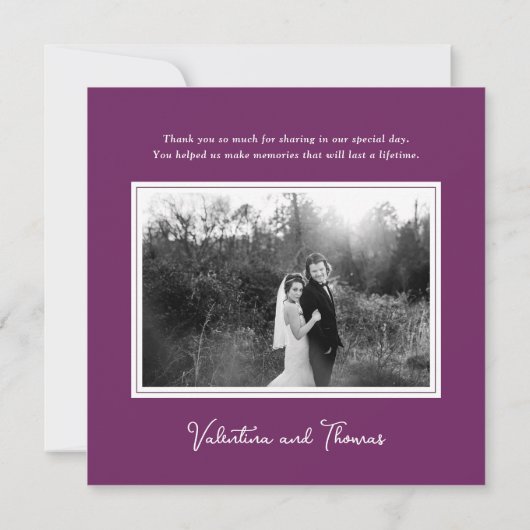 Levendige Paarse Waterverf bloemen Hartelijk dank Bedankkaart (Achterkant)