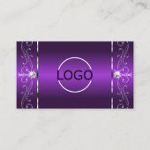 Levendige Paarse Witte Squiggled Jewels Logo & Fot Visitekaartje (Voorkant)