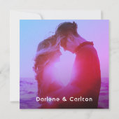 Levendige paarse zonsondergang op maat gemaakte fo save the date (Achterkant)