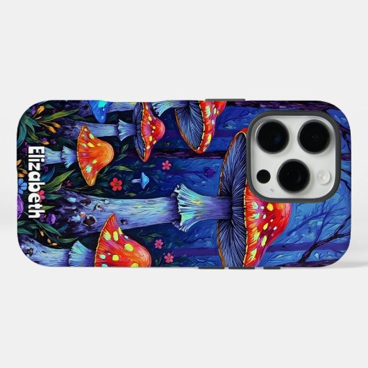 levendige paddenstoelenbossen Case-Mate iPhone case (Achterkant (horizontaal))