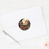 Levendige Pagoda Glas in lood Art Ronde Sticker (Envelop)
