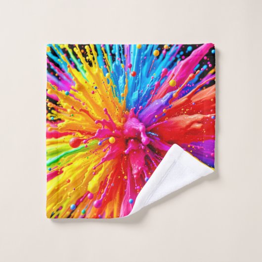 Levendige Paint Burst-energie Bad Handdoek (Wasdoekje)