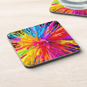Levendige Paint Burst-energie Bier Onderzetter (Linkerzijde)