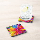 Levendige Paint Burst-energie Bier Onderzetter (Rechterzijde)