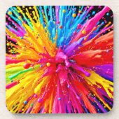 Levendige Paint Burst-energie Bier Onderzetter (Voorkant)