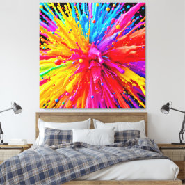Levendige Paint Burst-energie Canvas Afdruk