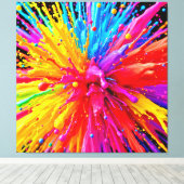 Levendige Paint Burst-energie Canvas Afdruk (Insitu (Houten vloer))
