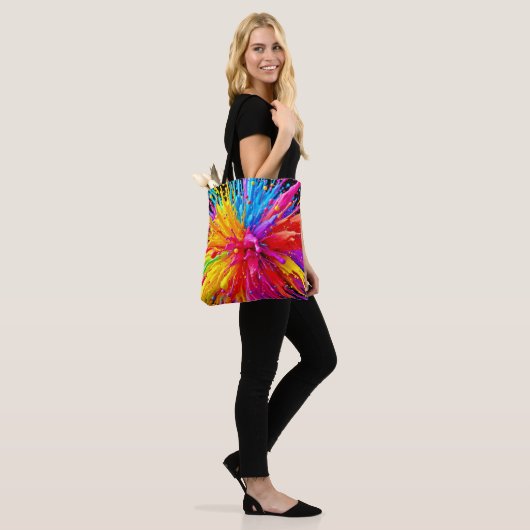 Levendige Paint Burst-energie Tote Bag (Op model)
