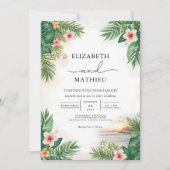 Levendige Palm Floral Arch Wedding Kaart (Voorkant)