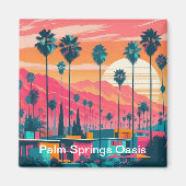 Levendige Palm Springs Sunset Magnets Magneet (Voorkant)