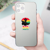 Levendige Pan-Afrikaanse Kleuren Afro Vrouw Silhou Sticker (Telefoon)