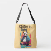 Levendige Panda Vibes | Leuke illustratie Crossbody Tas (Achterkant)