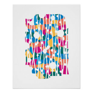 Levendige panelen: Circus Dieren Geometrie Perfect Poster