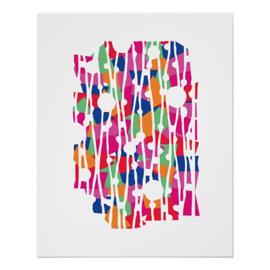 Levendige panelen: onverwachte harmoniegeometrie perfect poster (Voorkant)