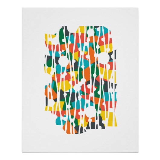 Levendige panelen: Tropische geometrie Perfect Poster (Voorkant)