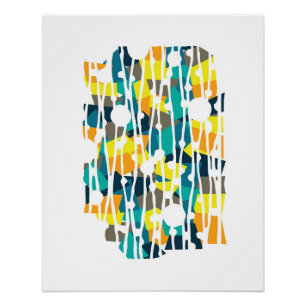 Levendige panelen: Turtle Shell Geometrie Perfect Poster