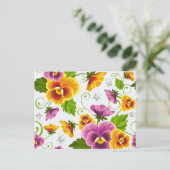 Levendige pannenkoeken bloemen briefkaart (Staand voorkant)