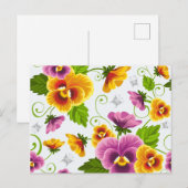 Levendige pannenkoeken bloemen briefkaart (Voorkant / Achterkant)