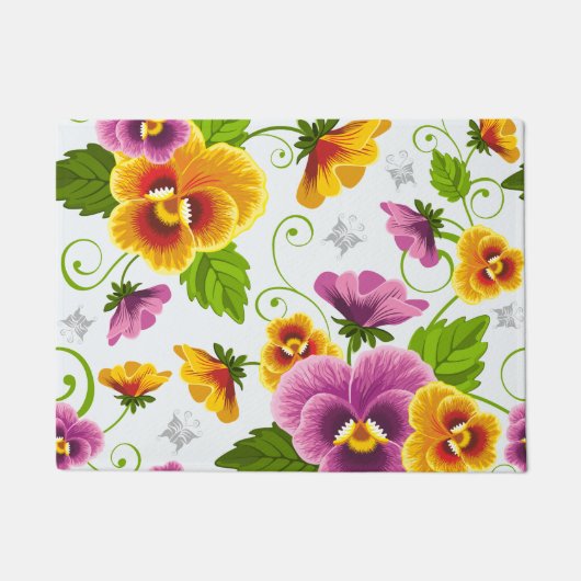 Levendige pannenkoeken bloemen deurmat (Voorkant)