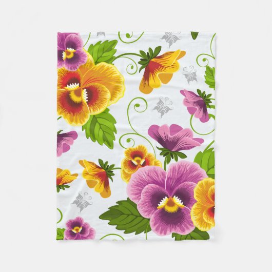 Levendige pannenkoeken bloemen fleece deken (Voorkant)