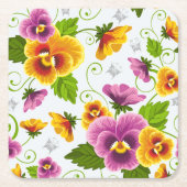 Levendige pannenkoeken bloemen kartonnen onderzetters (Voorkant)