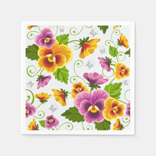 Levendige pannenkoeken bloemen servet (Voorkant)