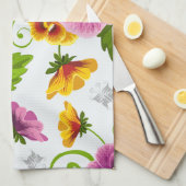 Levendige pannenkoeken bloemen theedoek (Quarter Fold)