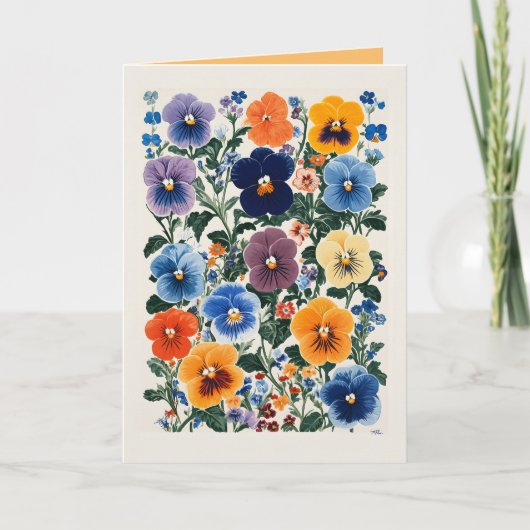Levendige Pansy Bloemen Illustratie (Voorkant)